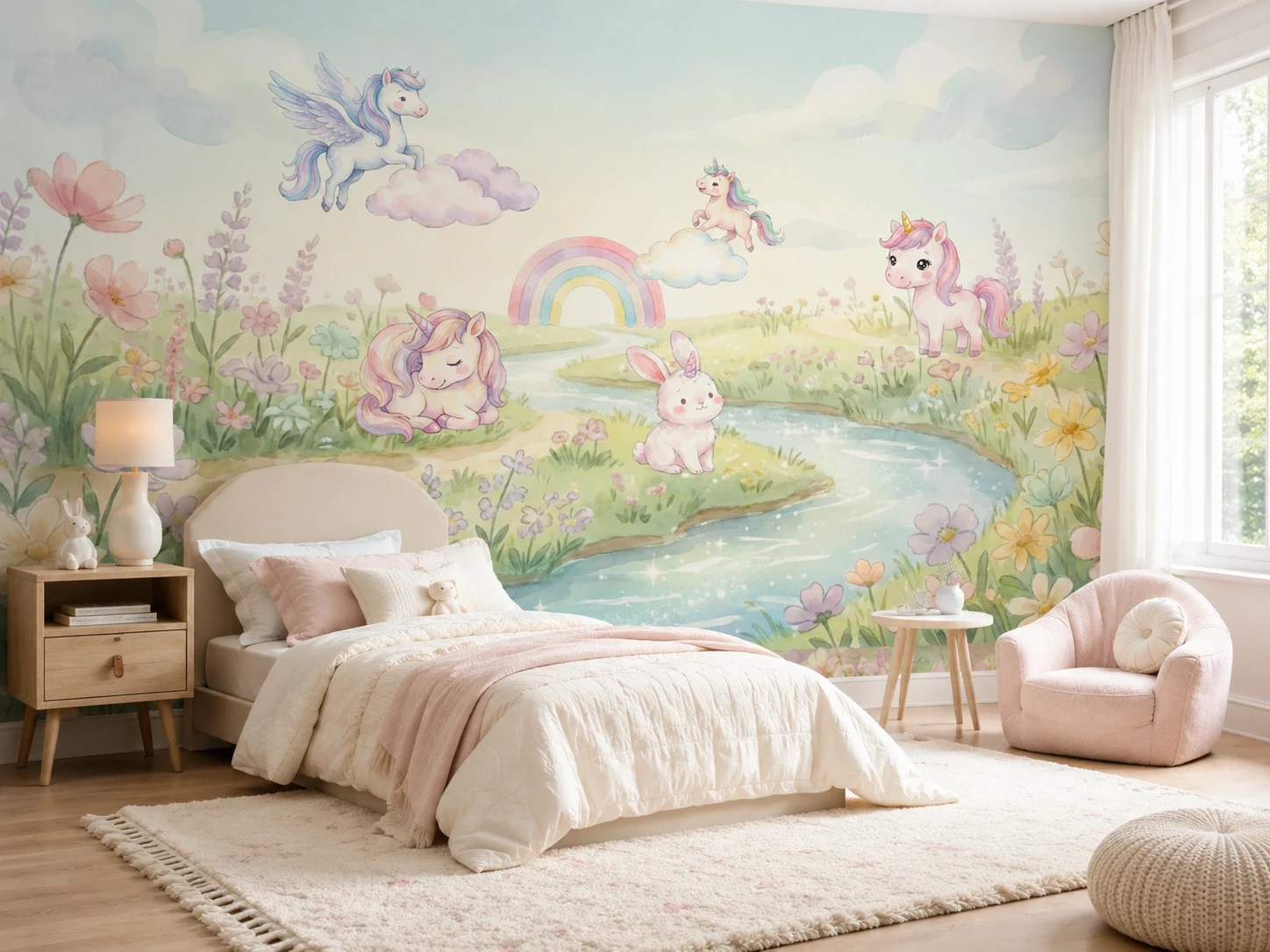 Sihirli Bahçe — Unicorn Manzarası — oda mockup